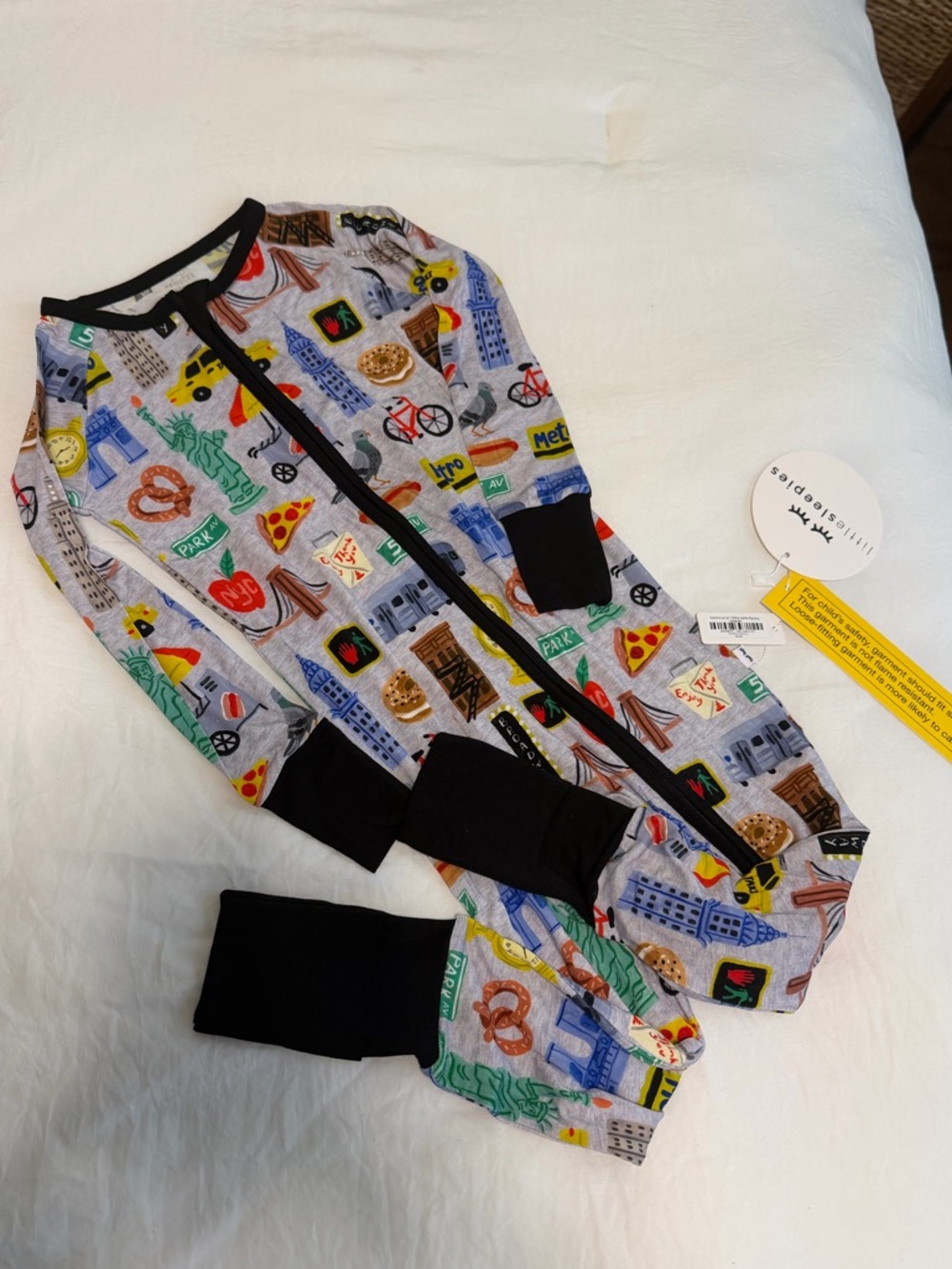 NWT Little Sleepies NYC Print “Big Apple” 18-24 M Zippy